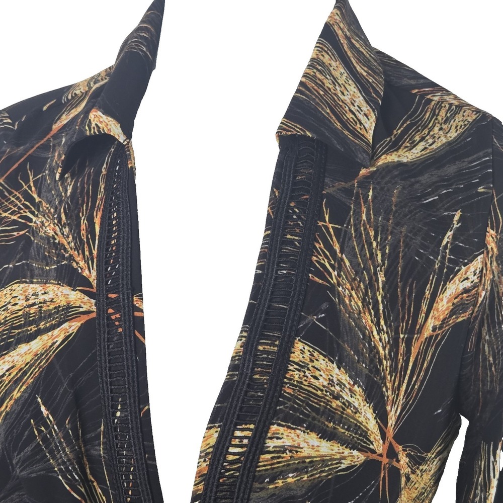 AIDEN Black Print Chiffon Twist Ruffle Shell Top Size Small S - Picture 4 of 8